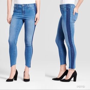 Raw Hem Side Stripe Jeans